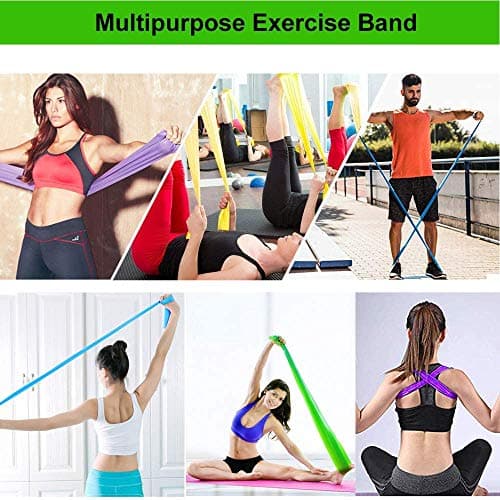 Fitlastics Natural Rubber Resistance Bands For Toning. Strength Training, Stretching, Physical Therapy, Pilates, Yoga Exercises Home Fitness Workouts For Men/Women (15Lbs - 6Ft - Yellow Band) 4