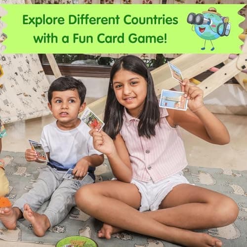 CocoMoco Kids Birthday Return Gifts for Kids Bulk Pack of 5 Pcs Country Trump Card Game Christmas Gift for Boys Girls Age 6-8 Yrs 8-12 Years, Learn Flags, Geography Map Educational Learning Toys 3