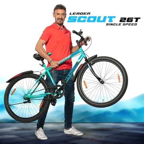 Leader Scout MTB 26T Bike Without Gear Single Speed for Men - SEA Green Black, Ideal for 10 + Years,Mountain Bike,Unisex,Rigid,18 inches 2