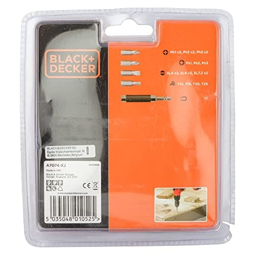 BLACK+DECKER A7074 20-Piece Screwdriver Bit Set with Magnetic Drive Guide & Bit Holder for Home, DIY & Professional Use, 6 Month Warranty, ORANGE & BLACK 2