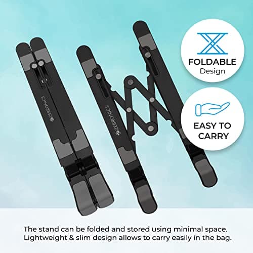 Zebronics-NS1500 Laptop Stand Featuring Foldable Design, Anti-Slip Silicone Rubber Pads, Supports Maximum of 5kgs Weight Tabletop 4