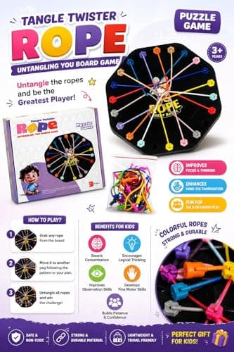 Mivyaa World Untangling Rope Puzzle Game for Kids & Adults, Untangling Rope Game, Rope Logic Puzzle Game, Brain Teaser Game 4