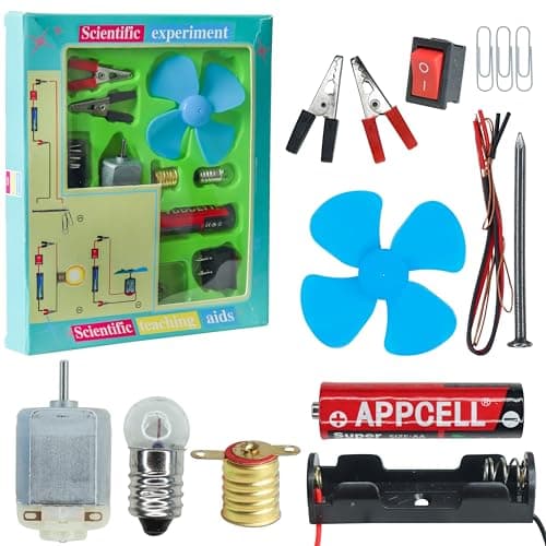 THDCO Science Experiment Kit for Kids | Electronic STEM Learning Set | Electric Circuit DIY Project with Motor Fan | Educational School Toy | Classroom Home Student Experiments | Age 6+ | India