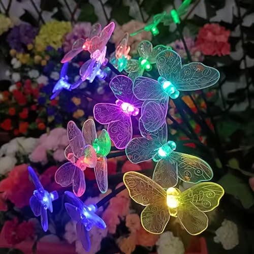 GIGAWATTS GW-910 Butterfly Solar Garden Light | 8 LED Solar Light Outdoor Garden String Light with 600mAh Battery, IP65 Waterproof Fairy Lights for Lawn & Patio Decoration (Pack of 1, Multicolor) 5