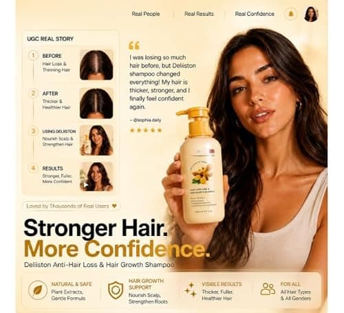 Anti-Hair Loss Shampoo for Men & Women | Nourishing Hair Fall Control Shampoo for Stronger, Healthier & Fuller Looking Hair | Daily Scalp & Hair Care Formula (Pack Of 3) 5