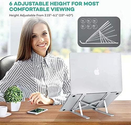 Volven Laptop Stand Metal for Desk And Table, Adjustable Laptops Table Stands with Tablet Desks Stand Design, Foldable Laptop Clamp Stands And Laptop Dock Stand for Home, Work From Desk or Floor Setup 2