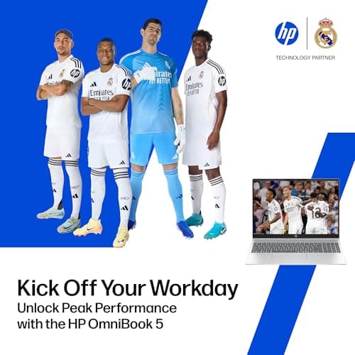 HP Smartchoice OmniBook 5 (Previously Pavilion) 50 Tops, AMD Ryzen AI 5 340 (16GB LPDDR5X, 512GB SSD) WUXGA 2K, 16''/40.6cm, Win11, Office24, Silver, 1.79kg, ag1037au, Next Gen AI Copilot+ Laptop 4