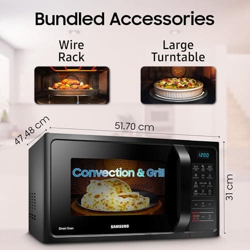 Samsung 28L, Convection Microwave Oven with Curd Making(MC28A5013AK/TL, Black, Ceramic Enamel Cavity with 10 Year Warranty) 5