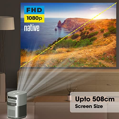 ZEBRONICS PIXAPLAY 18,Smart LED Vertical Projector, 8200 Lumens, 4K Support,Dolby Audio,200 inch Screen Size,HDMI,USB, WiFi,Supports Bluetooth,1080p Native,Electronic Focus,APP Support,Miracast 4