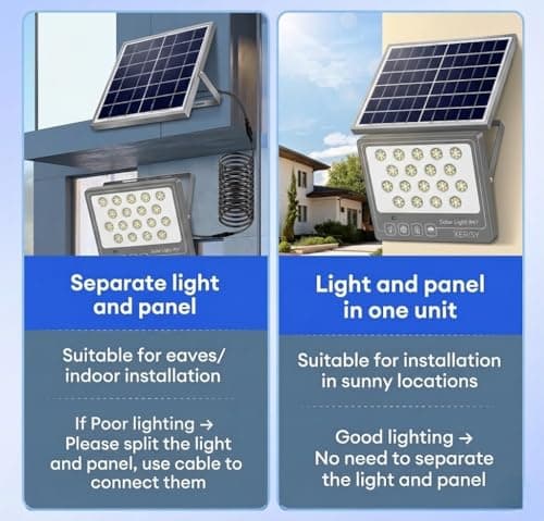 XERGY 50W Solar LED Flood Light with Remote – 108 Bright LEDs, IP67 Waterproof Build, Smart Dusk-to-Dawn Sensor, 1200mAh Battery, Ideal for Garden, Home, Wall, Porch, Shed (5m Cable Included) 4