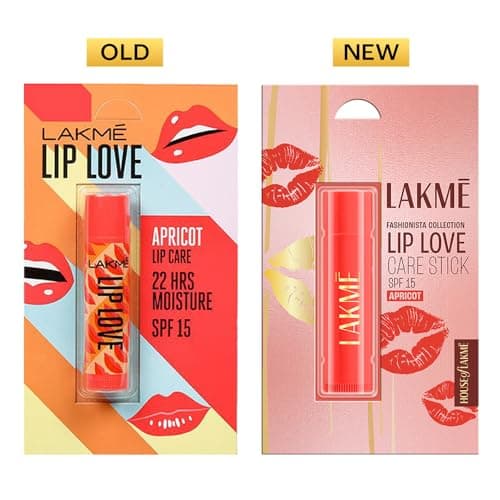 Lakme Lip Love Care Stick Apricot, with 10% Vitamin E Complex, nourished with Shea & Cocoa Butter and enriched with Almond & Jojoba Oil for 24hr moisturization in just 1 swipe, with SPF 15, 4.5g 3
