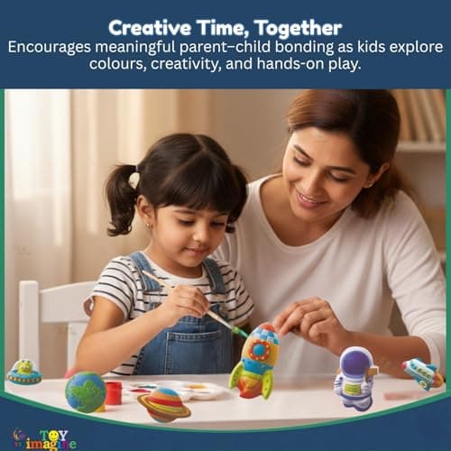Toy Imagine DIY Space Mould & Paint Creative Activity Set for Kids | Plaster Figurine Painting Craft Kit with Colours, Palette & Molds | Educational Art & Craft Gift for Boys & Girls 6–12 Years 2