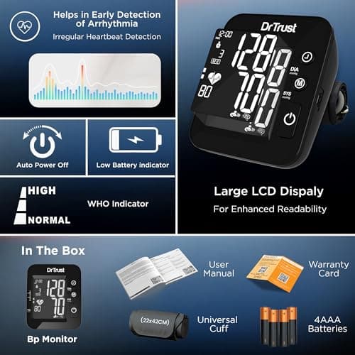 Dr Trust USA Intellitrack 132 Fully Automatic Dual Talking Digital Blood Pressure Monitor Machine For Hypertension & Managing Heart Health, BP Apparatus For Home & Clinic Use, Most Accurate Measuremen 5