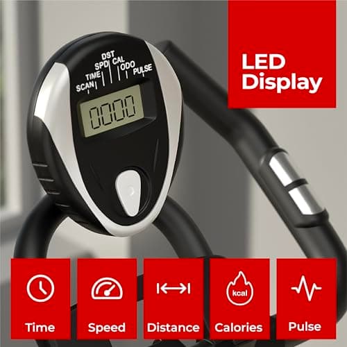 Lifelong Fit Pro Spin Fitness Bike for Home | Exercise Bike for Cardio Workout with 7 KG Flywheel, Adjustable Resistance & LED Display | Cushioned Adjustable Seat | Non-Slip Pedals | Max User Weight 1 2