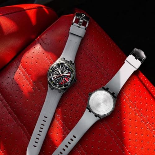 Carlington Nitro Series Analog Watches for Men | Unique Wheel Dial Design | Premium Silicone Strap | Stylish Sports Look | Quartz Movement Wrist Watches for Boys & Men_CT-7277 Grey 2