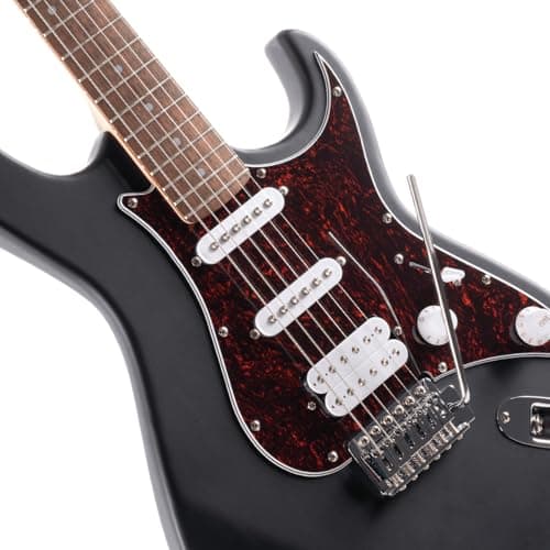 Cort G115SE BK Electric Guitar – Double Cutaway, H-S-S Pickup Setup, Beveled Heel & Smooth Satin Neck Finish 5
