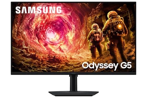 Samsung 32" Odyssey G5 Fast IPS Gaming Monitor|QHD 2560 x 1440|180 Hz|1ms|300nits|HDR10|AMD FreeSync|G-Sync|Ports-DP,HDMI,Headphone|Height-Tilt-Swivel-Pivot Adjustable Stand|LS32FG502EWXXL|Black