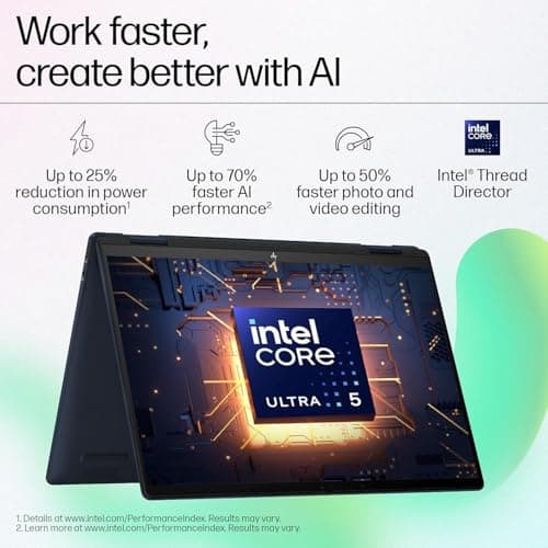 HP Envy x360 AI Laptop, Intel Core Ultra 5 125U, 12 TOPS, 16GB LPDDR5, 512GB SSD, (Win11, Office24, Blue, 1.44 kg) Touchscreen, 3K, OLED, 14-inch (35.6cm), Integrated graphics, 5MP IR camera, fc0178TU 3