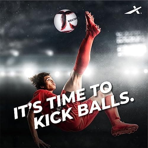 Vector X Neo 2.0 Synthetic Rubber Moulded Indoor/Outdoor Football with Butyl Bladder, White-Black, Size 5, Suitable for Match and Training for Adults 15+ Years 5