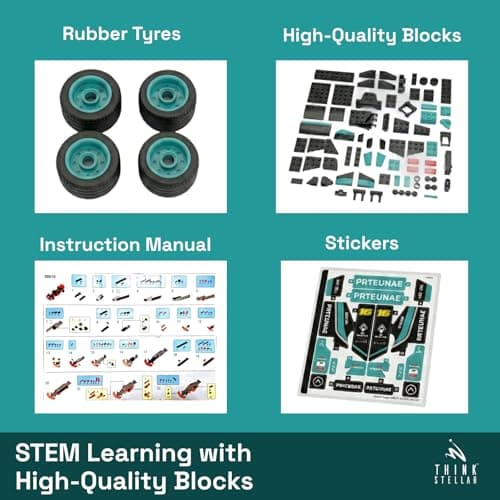 Think Stellar F1 Racing Car Building Blocks Set – 225+ Pieces Toy Car Construction Kit for Kids 6+ & Adults | Build 8 Unique Formula Race Cars | STEM Educational, Birthday Gift Toy (Stinger) 5
