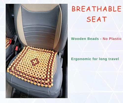 Pyengora Ventilated seat for Car, Wodden Beads Cushion Pad, Universal Fit for All Brand Cars 2