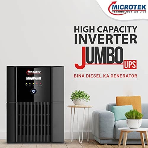 Microtek Jumbo Pure Sine Wave & DSC Based Technology UPS for Home, Office & Shops Working Power:3.2KVA/2560W (JM SW 3750+/36V) 4