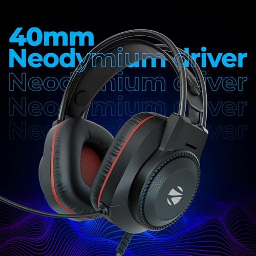 Zebronics Premium Wired USB Gaming Headphone, Simulated 7.1 Surround Sound, 40mm Neodymium Drivers, Windows Software, EQ, Flexible Mic, Multicolor, 2m Braided Cable, Ear Cushion, PC & Laptop (Jet 7.1) 3
