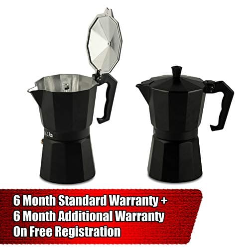 IBELL MP6370S Classic 6 Cup Moka Pot Espresso Maker/Percolator/filter Coffee Maker, Italian Espresso - Black 2