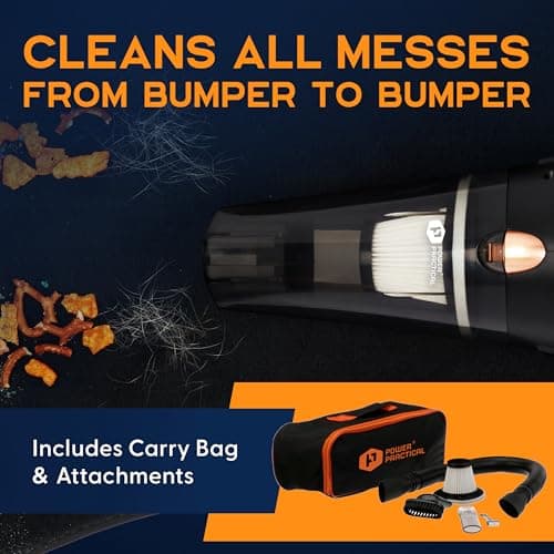 ThisWorx for Car Vacuum Cleaner 12V Handheld Portable for Deep Cleaning|110W Vacuum Motor&4200Pa Powerful Suction,16 Ft Cord,Hepa-Filter&Bag for Travel-Car Accessories(Black),1.089 Kilogram 2
