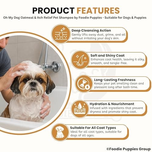 Foodie Puppies Oh My Dog Oatmeal Shampoo for Dogs and Puppies - 500ml | Paraben & Cruelty-Free Ultimate Pet Shampoo | Shiny, Soft Fur and Itch-Relief Coat | Suitable for All Breeds and Sizes 5