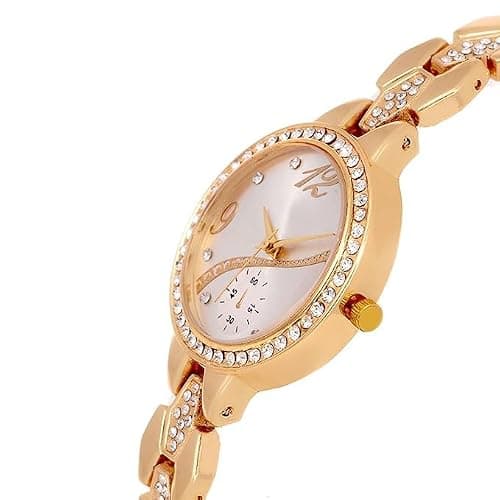 Acnos® Premium Silver Dial Diamond Analogue Watch for Women Pack of 1(FX308) 2