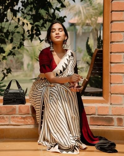 Yashika Women Malgudi Silk Printed Saree Set with Blouse |saree for Women | Saree | New Sari | Latest Saree 5