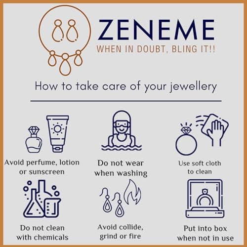 ZENEME Mangalsutra Gold Plated American Diamond Studded Tanmaniya Nallapusalu With Earrings Jewellery For Women (Style 7) 6