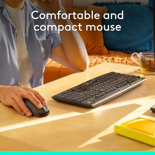 Logitech MK295 Silent Wireless Mouse & Keyboard Combo with SilentTouch Technology, Full Numpad, Advanced Optical Tracking, Lag-Free Wireless, 90% Less Noise - Black 4