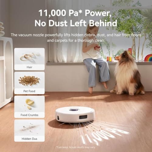 NARWAL Freo X10 Pro Robot 2-in-1 Vacuum and Mop, 11000Pa Suction, EdgeReach Mopping, Zero Tangle Technology, Self-Emptying with De-Tangling Side Brushes 2