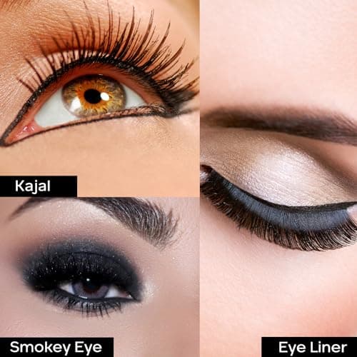 FACES CANADA Ultime Pro Intense Gel Kajal With Smudger & Sharpener - Black, 1.2 g | 24 Hr Long Stay | Waterproof & Smudgeproof | One Swipe Smooth Application | 3-in-1 Kajal, Eyeliner, Smokey Eyeshadow 5