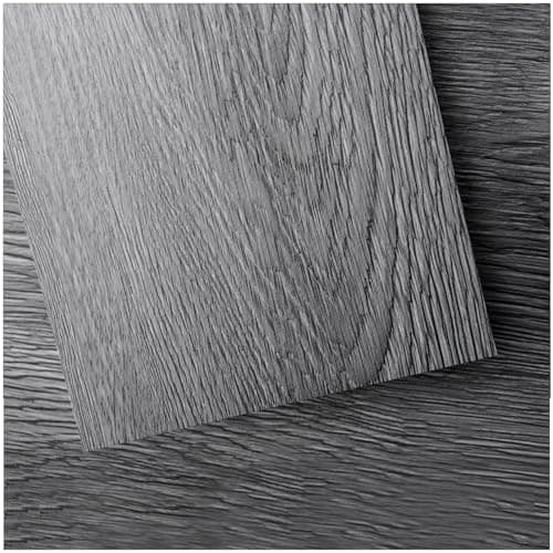 Art3d PVC Floor Covering, Self-Adhesive Floor Tiles, DIY Vinyl, Wooden Planks, Waterproof Floor Floor, Wood Look, Washed Rigid Surface, Hard Core, 36 Pieces, Dark Grey, 5 m²