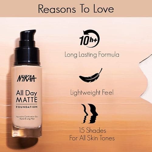 Nykaa All Day Matte Long Wear Liquid Foundation, Sand 07 3
