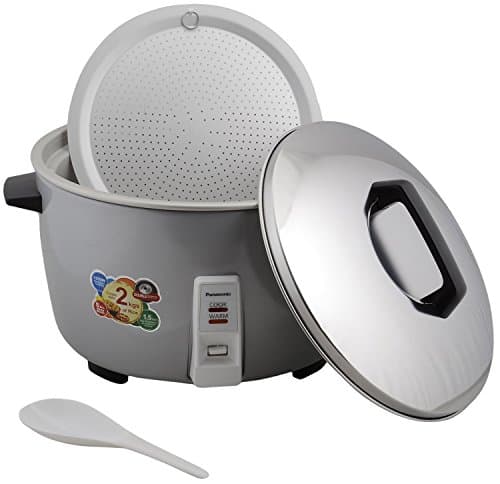 Panasonic SR-942DPMS Automatic Warmer Electric Rice Cooker | Keeps 5hr Warmer | Stainless Steel Lid | Anodized Aluminium Pan | (Silver, 10 Liters)