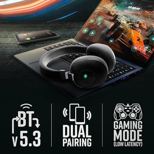 ZEBRONICS Duke Over Ear Wireless Headphone with Up to 60h Backup,Supports Bluetooth,Dual Pairing,Gaming Mode,Environmental Noise Cancellation (ENC),LED Lights,Deep Bass,Voice Assistant Support (Black) 5