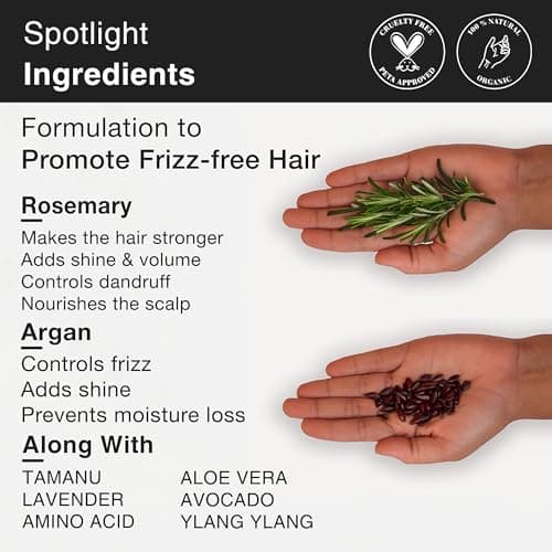 Soulflower Rosemary Argan Hair Conditioner|Hair Growth,Hair Fall Control,Strong,Shiny&Long Hair|Hydration&Nourishment Men&Women|Aloe Vera,Lavender,Rosemary Oil,Olive Oil|200Millilitre 2