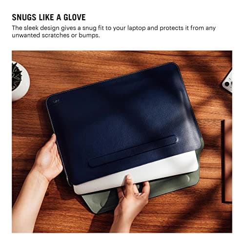 DailyObjects Snap On Envelope Sleeve for MacBook Air/Pro 13 Inch | Solid Space Blue Lightweight Faux Leather for Laptops & iPads | Flip Top Magnetic Closure | Sleek Design Durable & Water Resistant 5