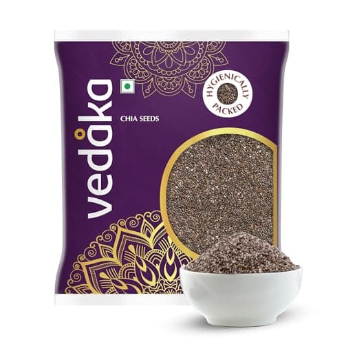 Amazon Brand - Vedaka Chia Seeds | 500 Gram | Rich In Protein, Calcium & Omega Fats | Healthy Snack On-The-Go