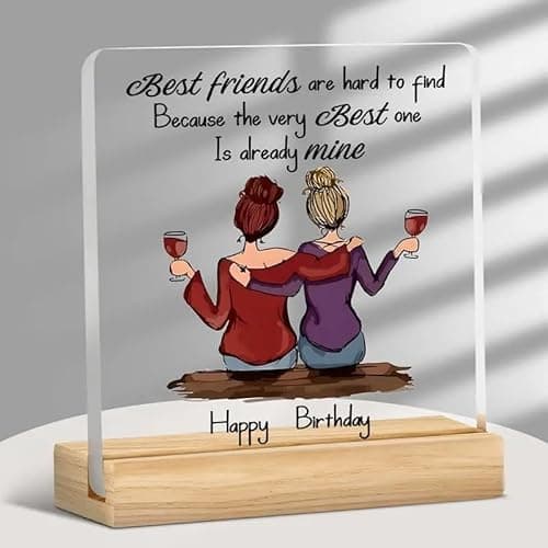Bs amor Best Friend Birthday Gift Acrylic Plaque Incredible Gifts India Personalized Wooden Happy Birthday best friend For Her Women 5x4 inch