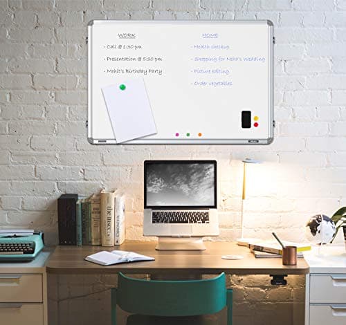 Pragati Systems Prima Regular Steel (Magnetic) White Board for Home, Office & School with Heavy-Duty Aluminium Frame | Magnet-Friendly & Dry Wipe Writing Board | Medium Size 2x3 Feet (Pack of 1) 3