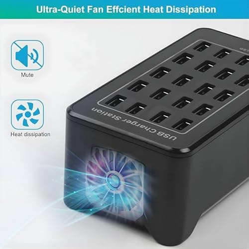 Drumstone (𝐋𝐢𝐦𝐢𝐭𝐞𝐝 𝐓𝐨𝐝𝐚𝐲) Universal 24-Port USB Charging Station, Multi-Device Solution for Phones, Tablets, Cameras, Accessories, Ideal for Offices & Home 𝟏𝟓 𝐘𝐞𝐚𝐫𝐬 𝐖𝐚𝐫𝐫𝐚𝐧𝐭𝐲 4