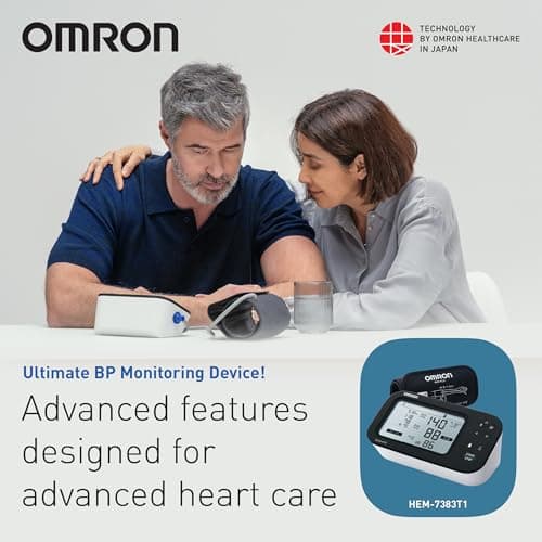 Omron Smart BP Monitor, Clinically Validated with AFib Detection & Bluetooth, Dual Display, Fully Automatic Upper Arm Blood Pressure Monitor with IntelliWrap Cuff (HEM-7383T1) 2