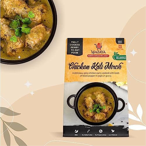 Mazaya Chicken Kali Mirch North Indian Style Delicious (Non - Veg, 285 g (Pack of 1)), Just Heat & Ready to Eat Food, No Preservatives, No Added Artificial - Colours, Flavours, Ready to Eat Meals, Rea 3