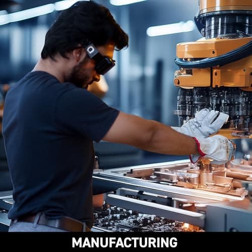 Mallcom Safety Gloves, D232 Natural Grain Welder Safety Leather Gloves, Elasticized back, Use Full In These Industries Construction, Iron & Steel Work, Logistics, Manufacturing Size - L 4