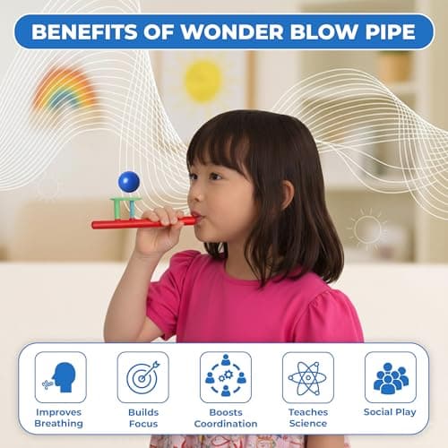 Ratna's Wonder Blow Pipe Set of 2, Creative Floating Ball Game, Blowing Ball Toy Party Game for Kids & Adults, Return Gifts for Birthday Party 3